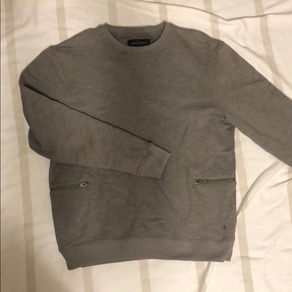 All Saints Olive/Grey Crew sweatshirt